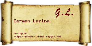 German Larina névjegykártya